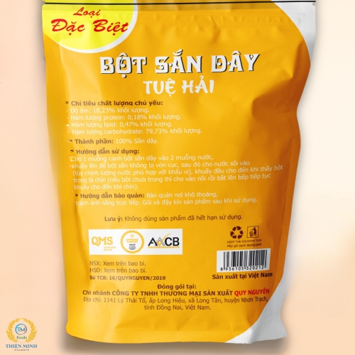 BỘT SẮN DÂY ĐẶC BIỆT QUY NGUYÊN (GÓI 500GR)