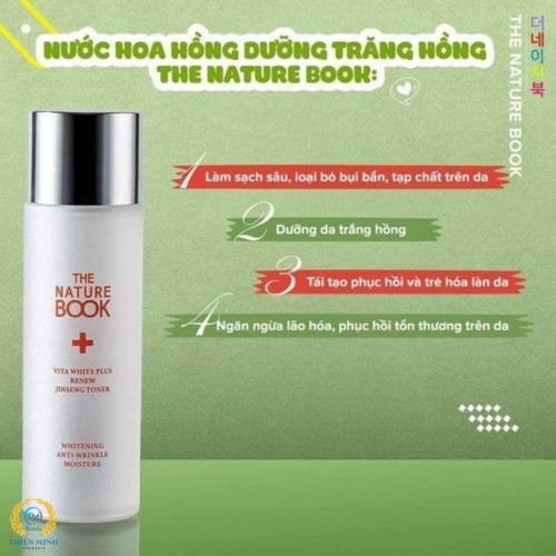 Nước hoa hồng dưỡng trắng hồng và tái tạo da Vita White Plus Renew Jinseng Toner