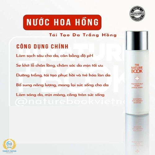 Nước hoa hồng dưỡng trắng hồng và tái tạo da Vita White Plus Renew Jinseng Toner
