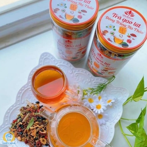 Trà gạo lứt Đông trùng hạ thảo - Hỗ trợ giảm cân an toàn tự nhiên, chống lão hoá, làm đẹp da hộp 700g