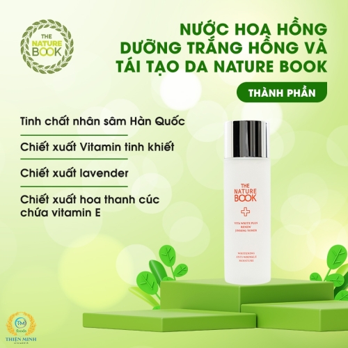 Nước hoa hồng dưỡng trắng hồng và tái tạo da Vita White Plus Renew Jinseng Toner