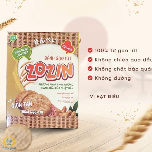 Bánh Gạo Lứt Hạt Điều Nguyên Chất Zozin