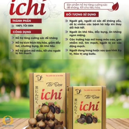 Tỏi đen Ichi Black Garlic - (Hàng chính hãng, có tem chống hàng giả)